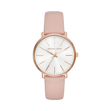 michael kors womens rose gold watch leather strap|rose gold watches ladies watch.